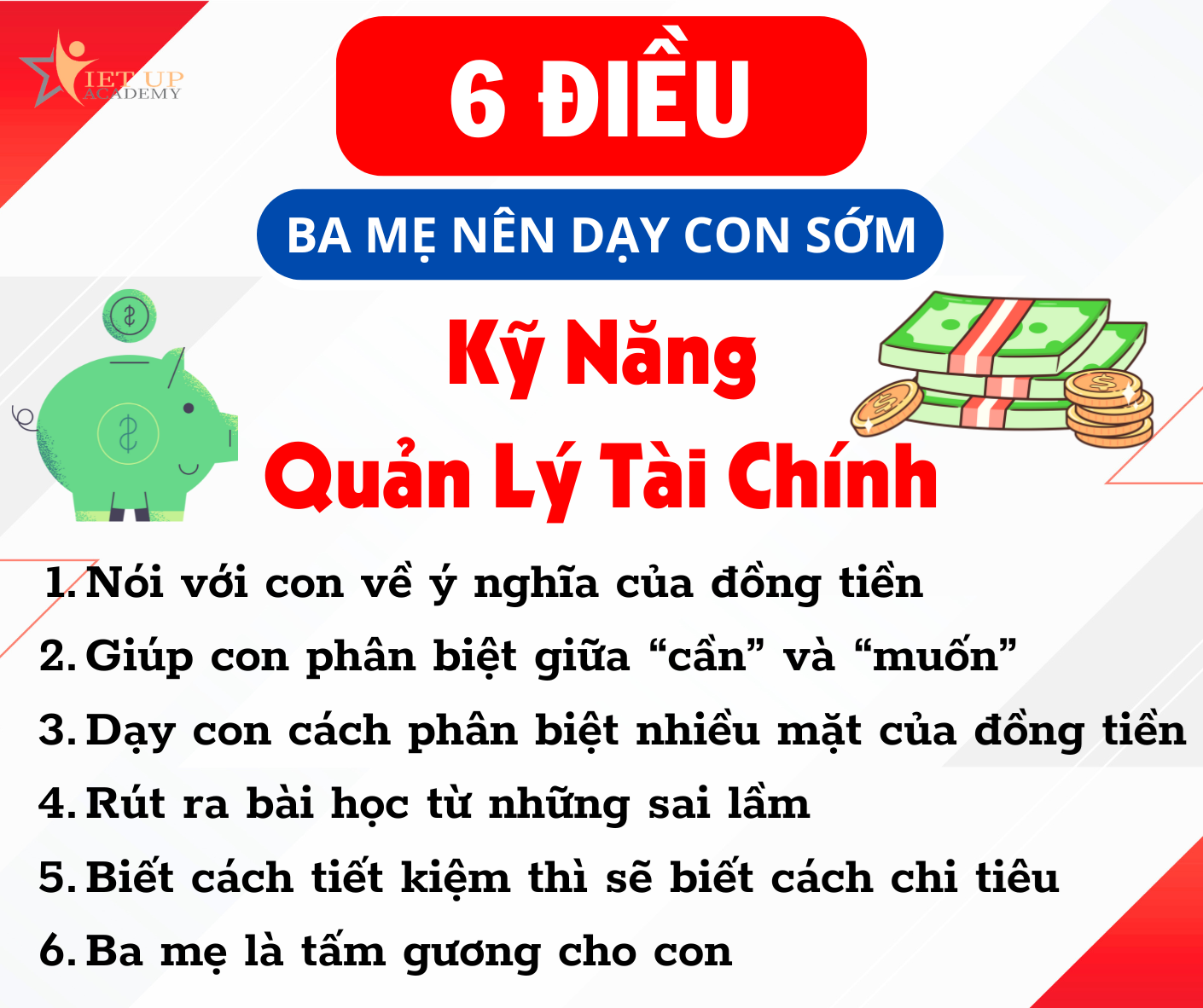 6 điều ba mẹ nên dạy con sớm kỹ năng quản lý tài chính